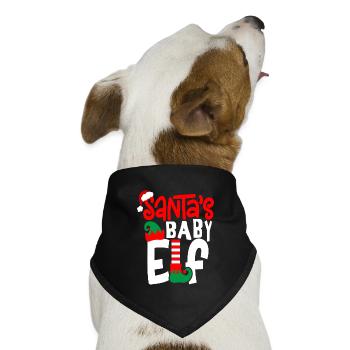 Santa s Baby Elf - Hunde-Bandana Dreieckstuch - Schwarz - Vorne