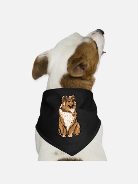 Sheltie Hund - Hunde-Bandana Dreieckstuch - Schwarz