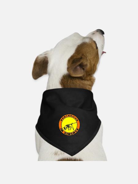 Mantrailer im Einsatz Jack Russel / Foxterrier - Hunde-Bandana Dreieckstuch - Schwarz