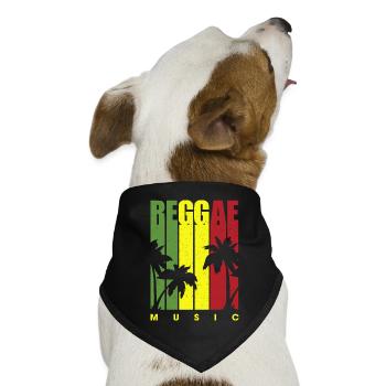 Retro Reggae - Hunde-Bandana Dreieckstuch - Schwarz - Vorne
