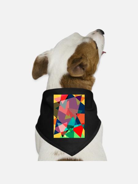 Abstrakte Malerei. Abstrakte Farbe - Hunde-Bandana Dreieckstuch - Schwarz