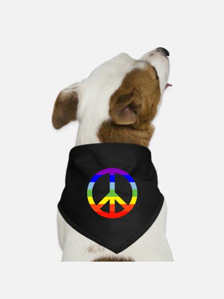COLORFUL PEACE! - Hunde-Bandana Dreieckstuch - Schwarz