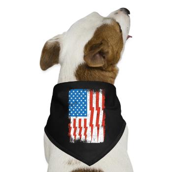 Elektriker US Flagge - Hunde-Bandana Dreieckstuch - Schwarz - Vorne