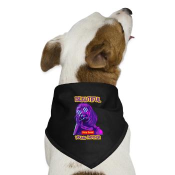 Beautiful young mother Mother Day - Hunde-Bandana Dreieckstuch - Schwarz - Vorne