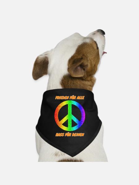 Demo Frieden für alle Hass für keinen 2 ANti AFD - Hunde-Bandana Dreieckstuch - Schwarz