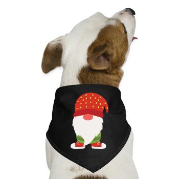 Erdbeer Gnom - Hunde-Bandana Dreieckstuch - Schwarz - Vorne