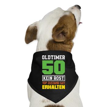 Lustiges 50. Geburtstag Geburtstagsshirt Geschenk - Hunde-Bandana Dreieckstuch - Schwarz - Vorne