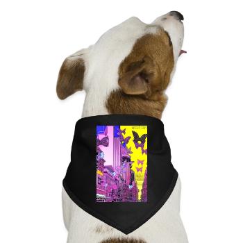 sidback unltd. - Metropole der Schmetterlinge - Hunde-Bandana Dreieckstuch - Schwarz - Vorne