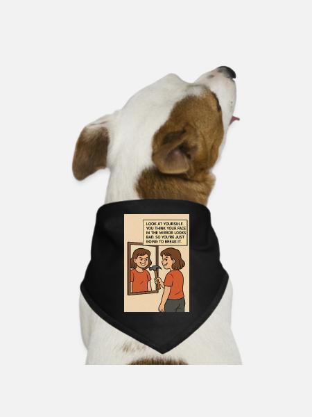 Modern art - Hunde-Bandana Dreieckstuch - Schwarz