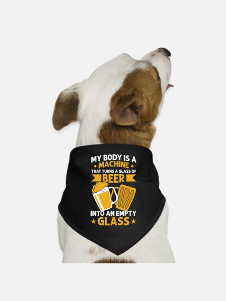 My body is a machine - Hunde-Bandana Dreieckstuch - Schwarz