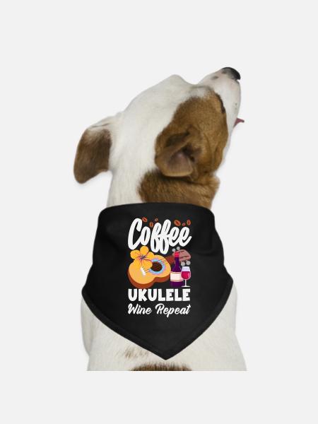 Lustiges Ukulele Designs Und Sprüche - Hunde-Bandana Dreieckstuch - Schwarz