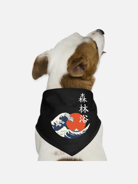 Wave Sun Shinrin - Dog Bandana - black - Front