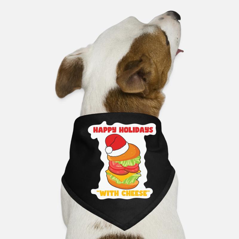 Happy Holidays With Cheese Burger Dog Bandana