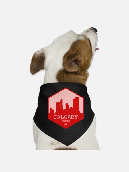 Écusson rouge Calgary Skyline - Bandana pour chien - noir - Devant