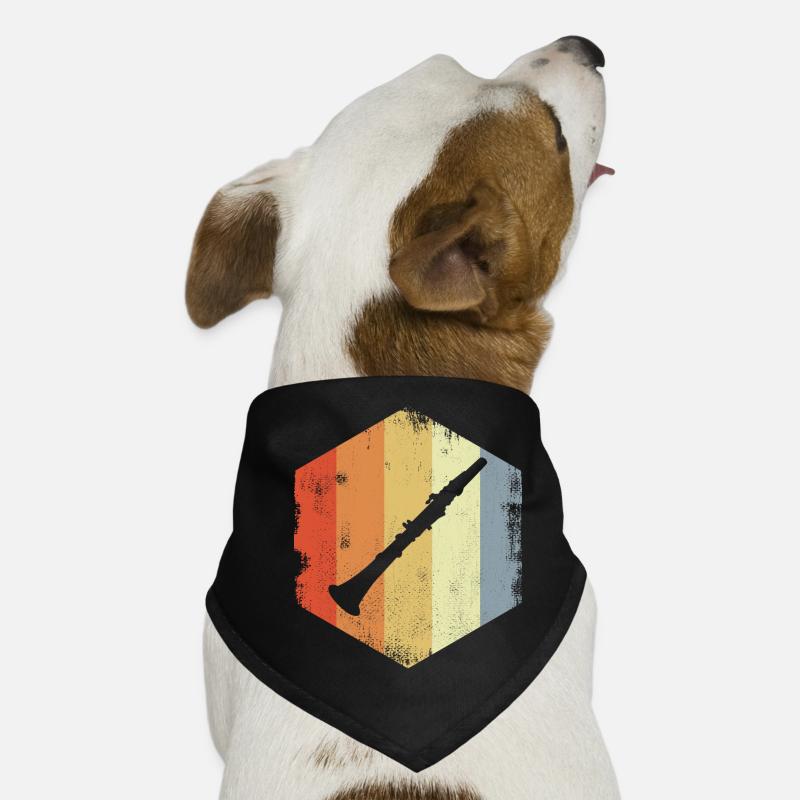 Dessin de clarinette vintage Bandana pour chien