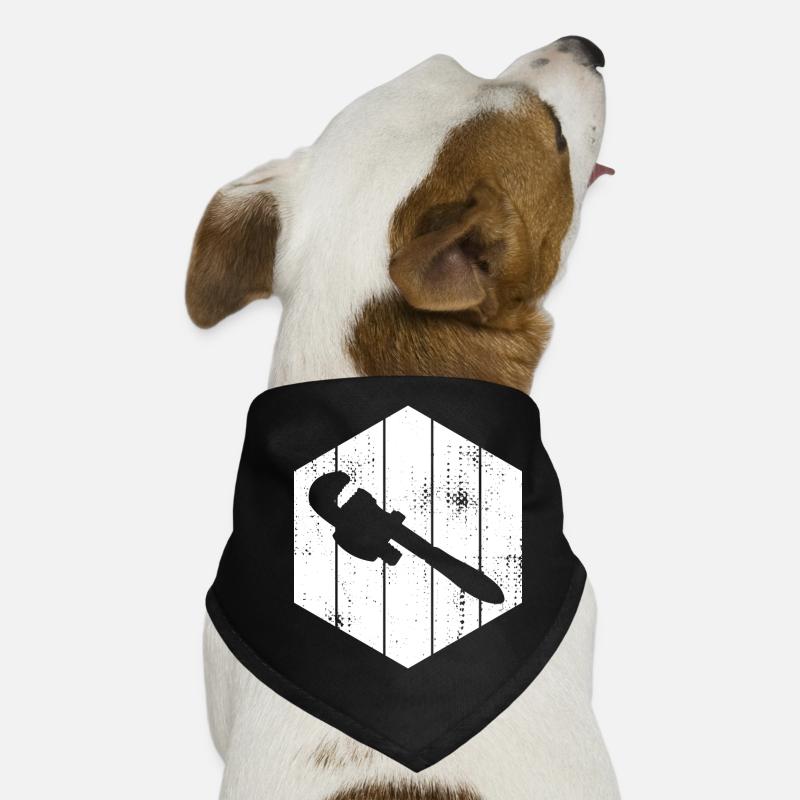 Pipe Wrench Sketch Dog Bandana