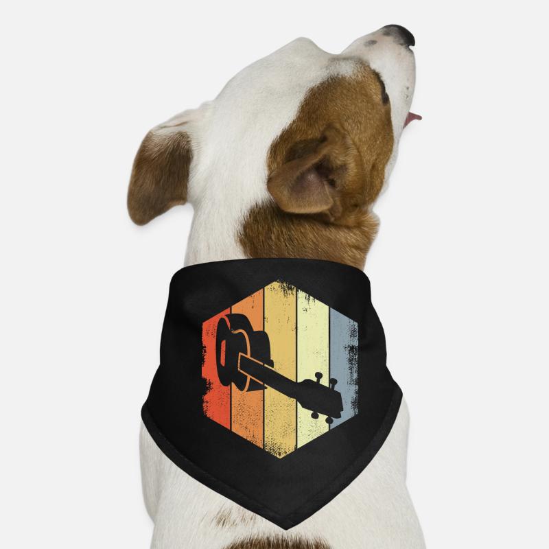 Vintage Ukulele Drawing Dog Bandana