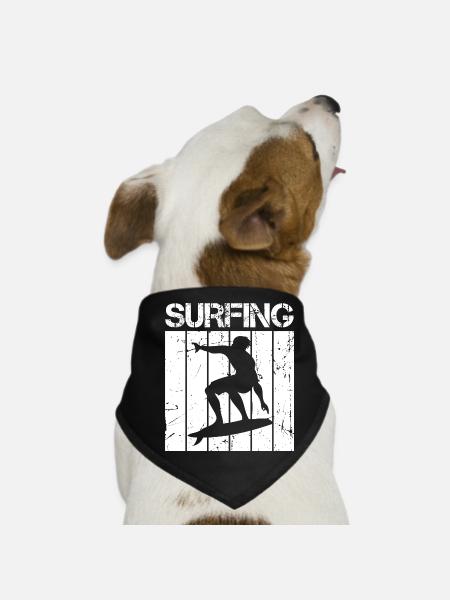Retro Surfer - Dog Bandana - black - Front