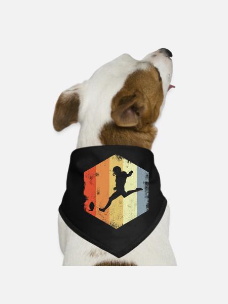 Vintage Football Player Sketch - Dog Bandana - black - Front