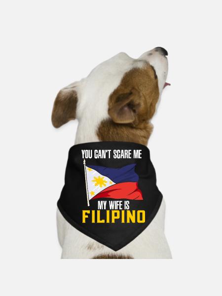 Filipino Pride Philippines National Flag Art - Dog Bandana - black - Front