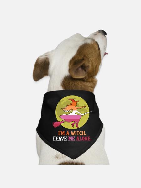 Mois de la fierté LGBT - Je suis une sorcière. Laisse-moi tranquille - Bandana pour chien - noir - Devant