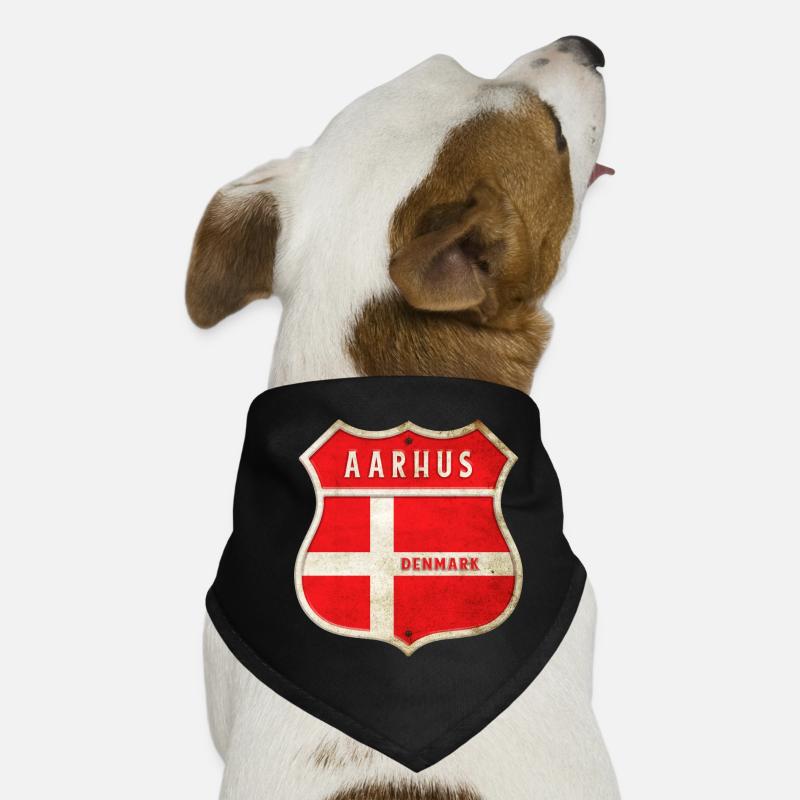 Aarhus Danemark Armoiries Drapeaux Design Bandana pour chien
