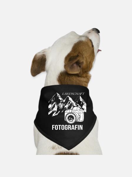 Landschaftsfotografin - Hunde-Bandana - Schwarz - Vorne