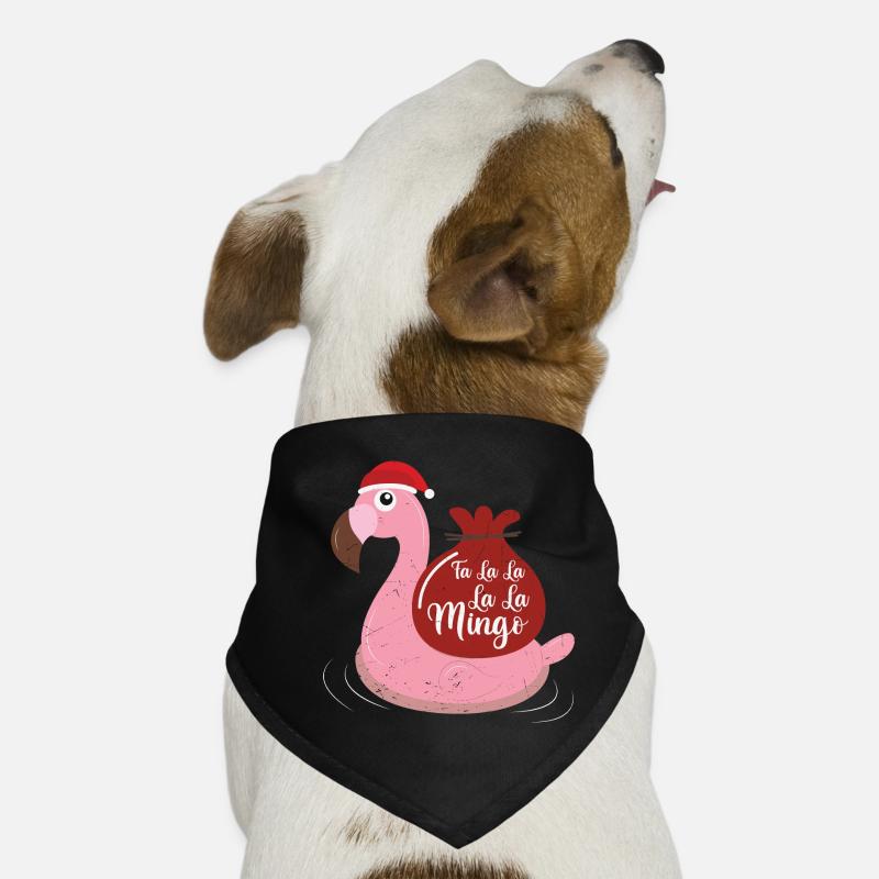 Flamingo Design Lustige Weihnachtspullover - Hunde-Bandana - Schwarz