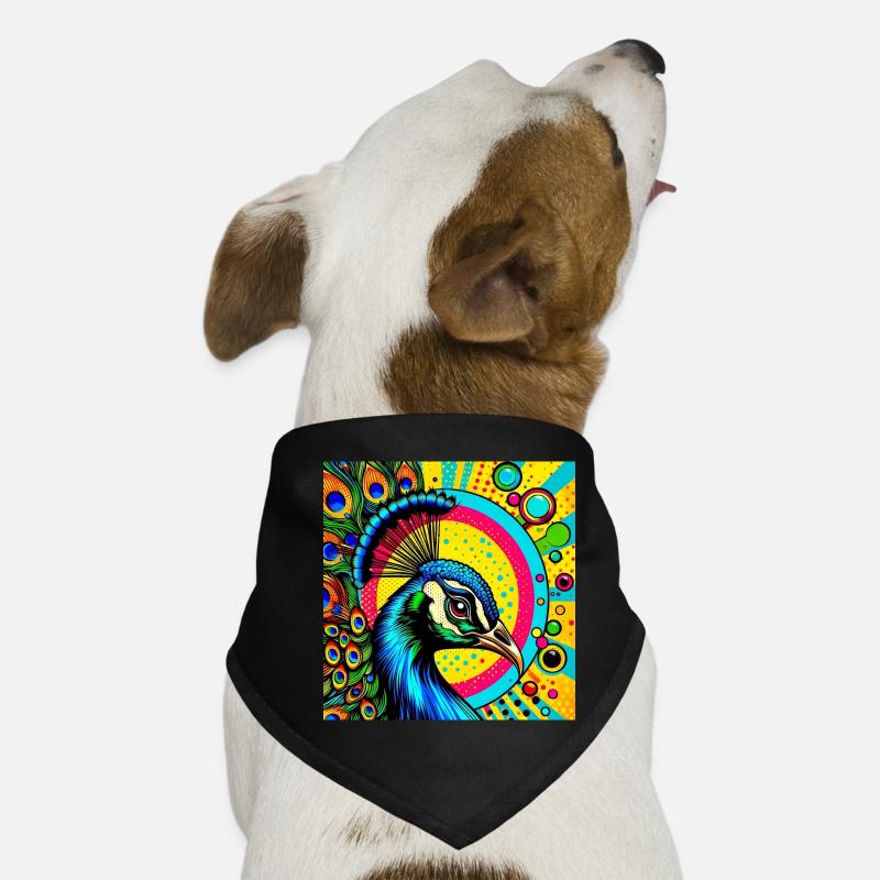 Pfau Pop Art Hunde-Bandana