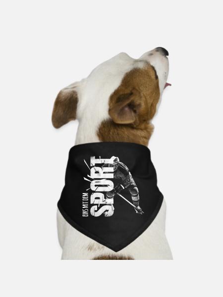 Eins mit dem Sport - Eishockey - Hunde-Bandana - Schwarz - Vorne