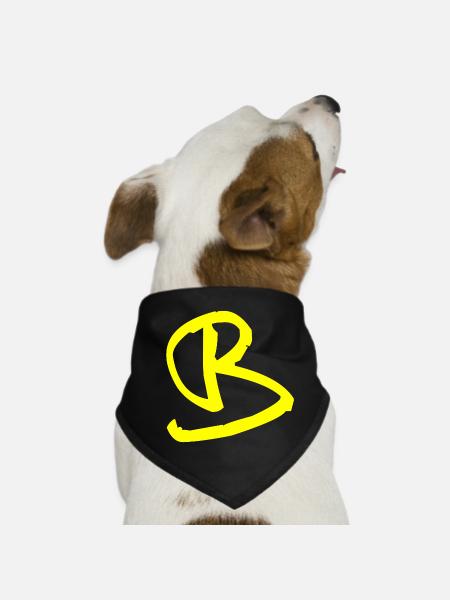 Buchstabe B - Hunde-Bandana - Schwarz - Vorne