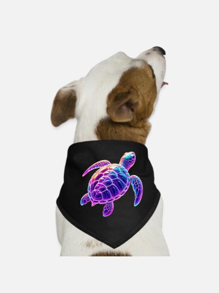 Turtle - Dog Bandana - black - Front