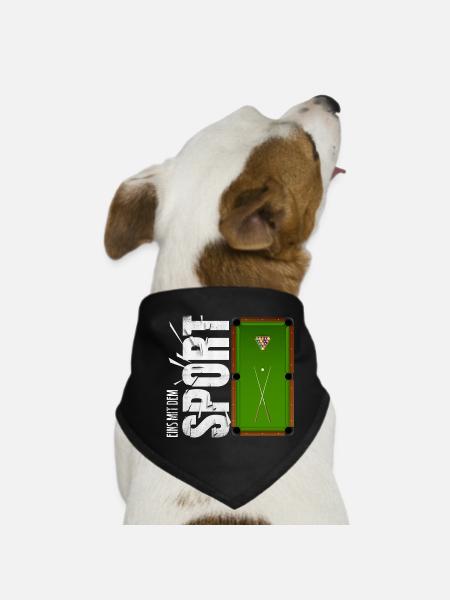Eins mit dem Sport - Billard - Hunde-Bandana - Schwarz - Vorne