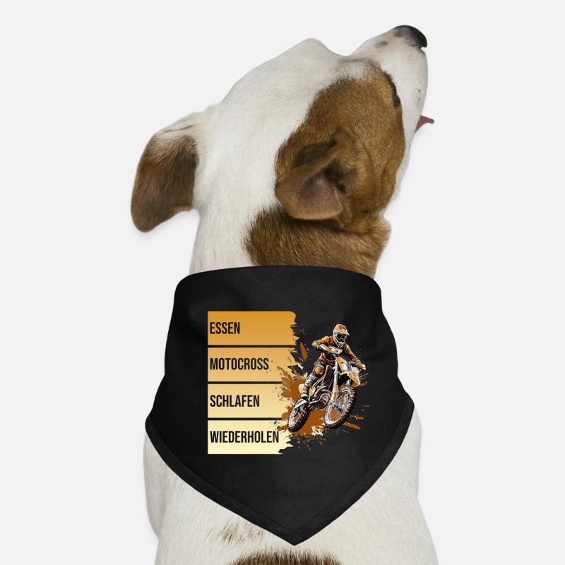 Essen - Motocross - Schlafen - Wiederholen Hunde-Bandana