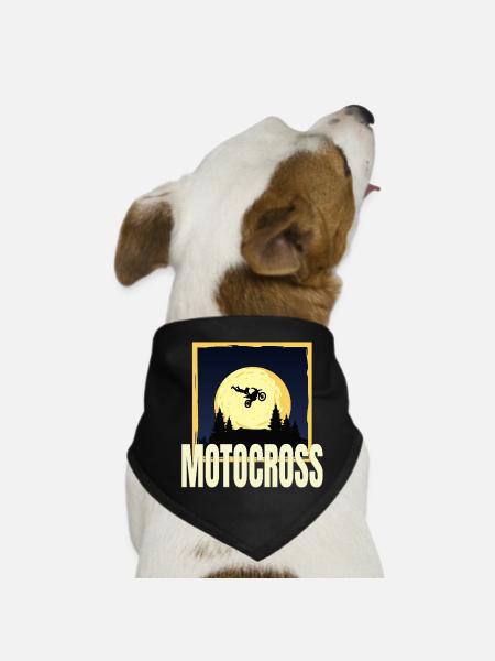 Motocross - Hunde-Bandana - Schwarz - Vorne