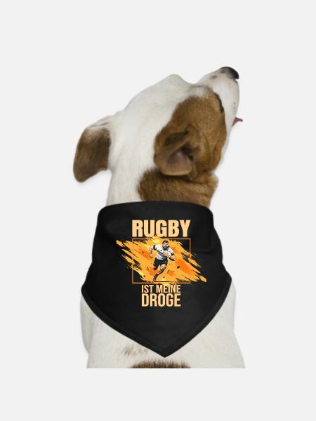 Rugby ist meine Droge - Hunde-Bandana - Schwarz - Vorne