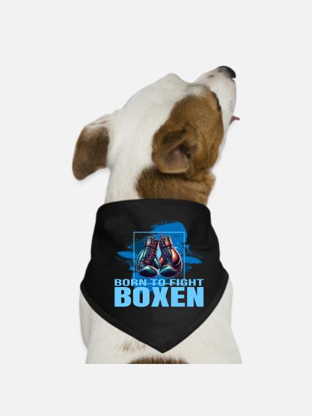 Born to fight Boxen - Hunde-Bandana - Schwarz - Vorne