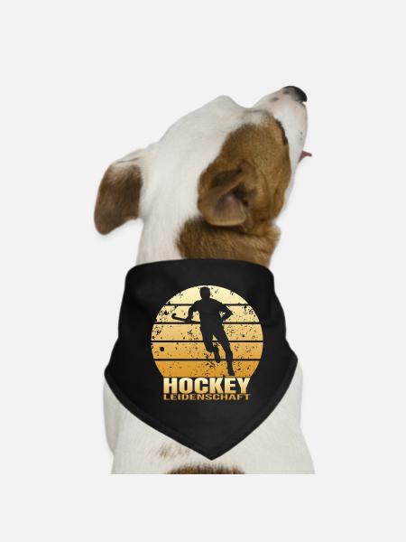 Hockey Leidenschaft - Hunde-Bandana - Schwarz - Vorne