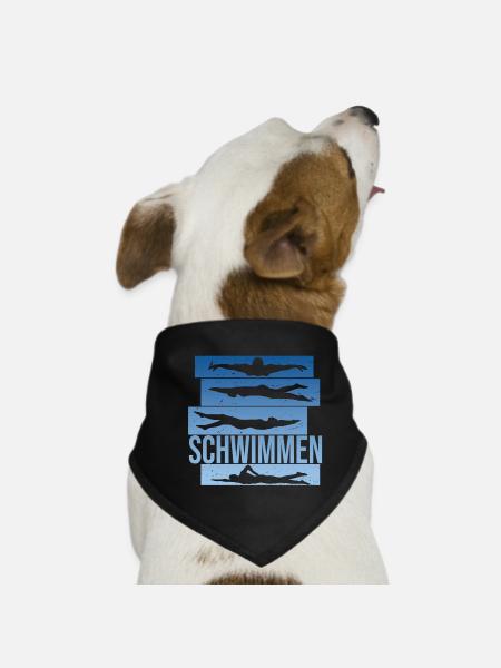 Schwimmen - Hunde-Bandana - Schwarz - Vorne