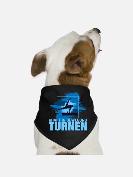 Kraft in Bewegung - Turnen - Hunde-Bandana - Schwarz - Vorne