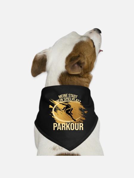 Meine Stadt - Mein Spielplatz - Parkour - Hunde-Bandana - Schwarz - Vorne