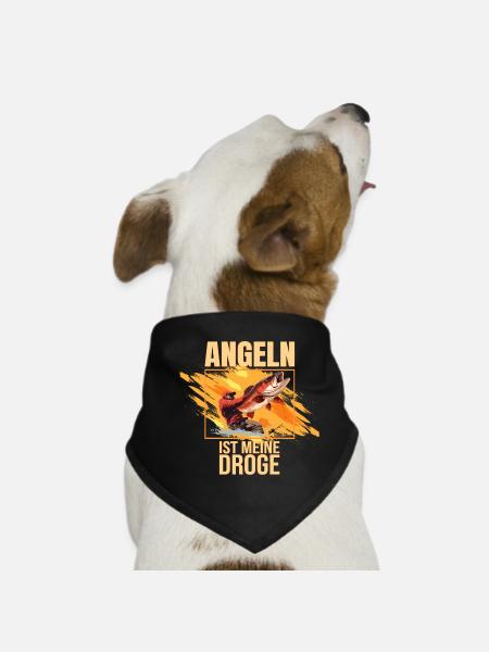 Angeln ist meine Droge - Hunde-Bandana - Schwarz - Vorne