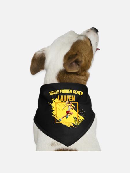 Coole Frauen gehen Laufen - Hunde-Bandana - Schwarz - Vorne
