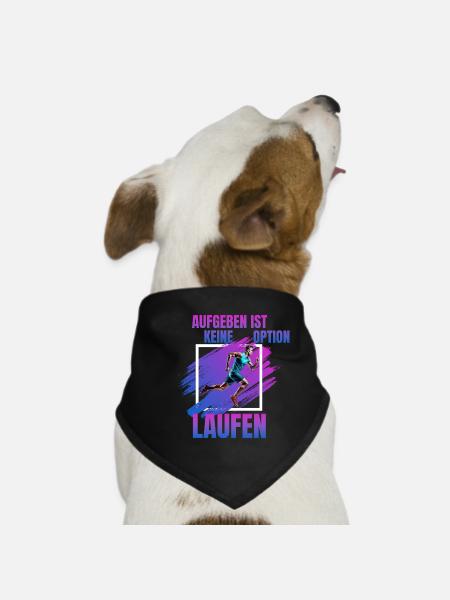Laufen: Aufgeben ist keine Option - Hunde-Bandana - Schwarz - Vorne