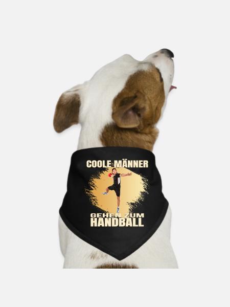 Coole Männer gehen zum Handball - Hunde-Bandana - Schwarz - Vorne