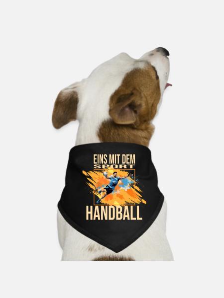 Eins mit dem Sport - Handball - Hunde-Bandana - Schwarz - Vorne