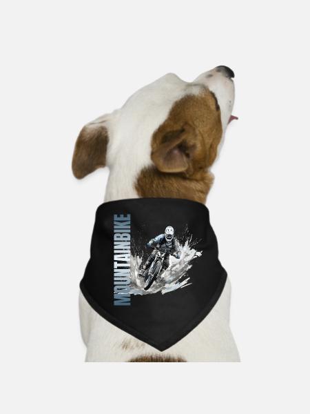 Mountainbike - Hunde-Bandana - Schwarz - Vorne