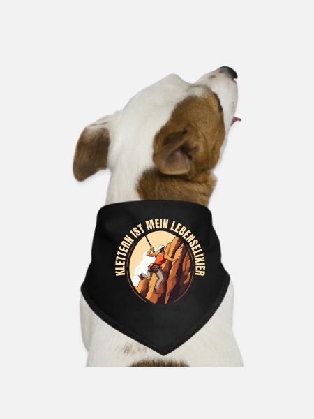 Klettern ist mein Lebenselixier - Hunde-Bandana - Schwarz - Vorne