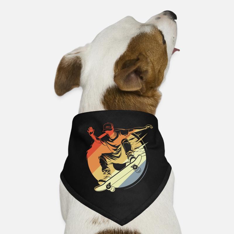 Skateboarder Junge Vintage Look Hunde-Bandana