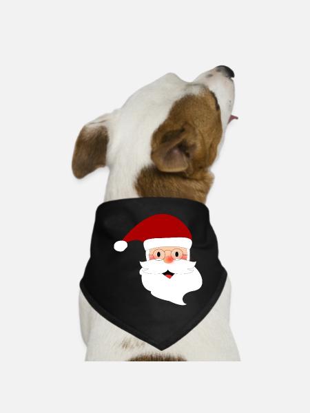 WEIHNACHTSMANN. WEIHNACHTEN. FROHE WEIHNACHTEN. FROHE WEIHNACHTEN - Hunde-Bandana - Schwarz - Vorne